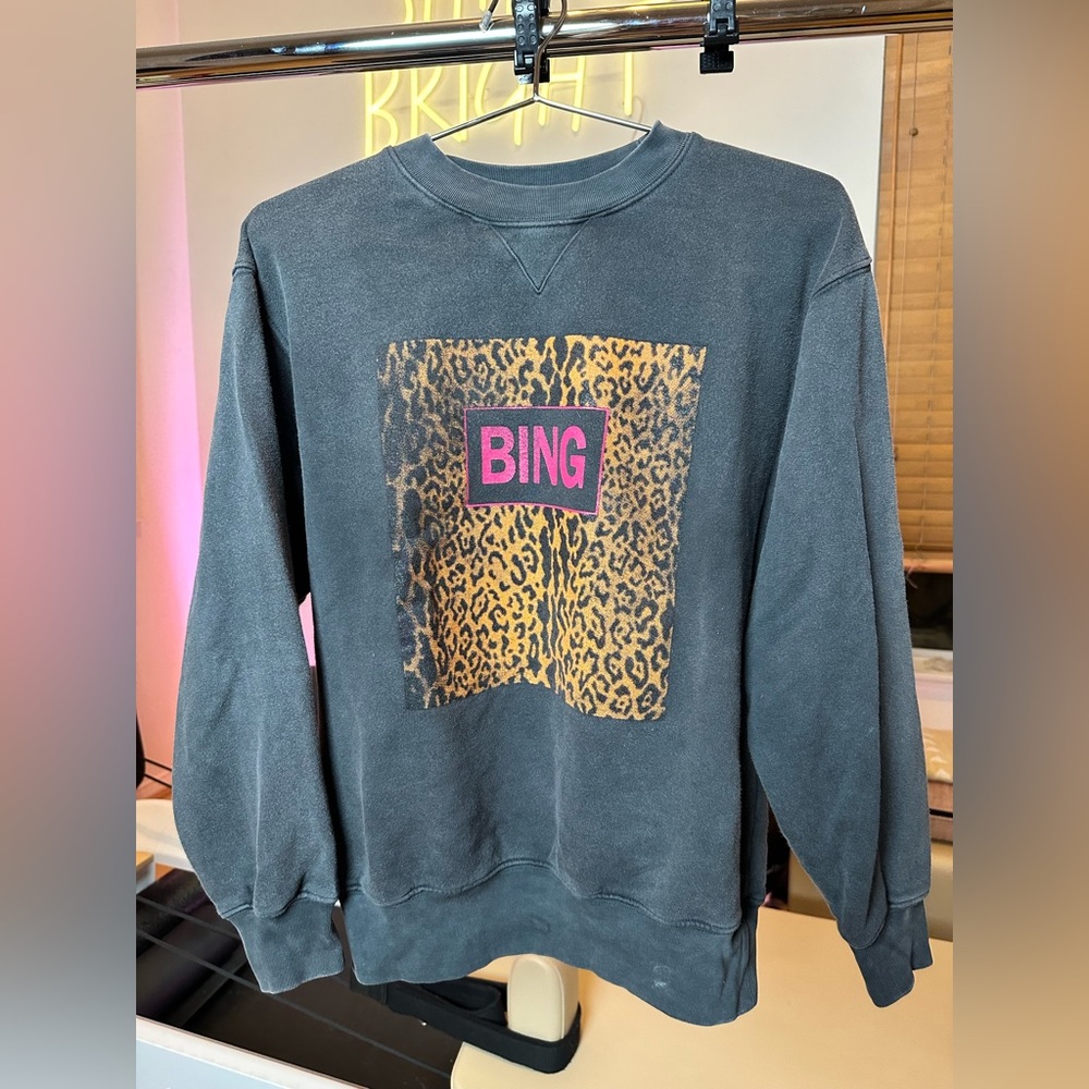 RARE find! ANINE BING / Ramona Leopard and Pink Sweatshirt